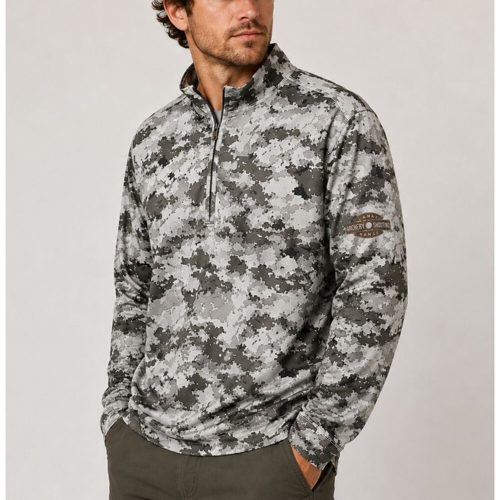 Archery Shooting Range 1/4 Zip Pullover Digital Camouflage with Lanai Patch XL